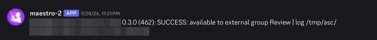 The Discord message, just before midnight